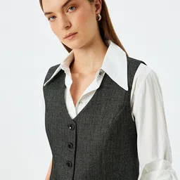 Koton Single-Breasted Waistcoat-image-30