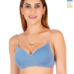 Liigne Pack Of 2 Full Coverage Lightly Padded Bra With Transparent Strap-image-9