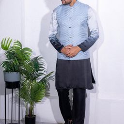INAAYA JAIPUR Woven Design Nehru Jacket-picture-40