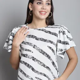 SZN Floral Print Flutter Sleeve Top-picture-6