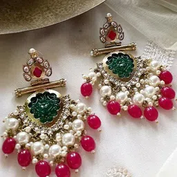 Anouk Diamond Shaped Jhumkas Earrings-20