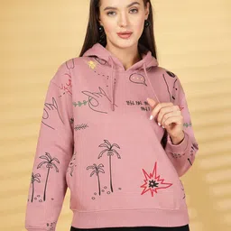 Thirty Threads Women Printed Hooded Pullover Sweatshirt-picture-26