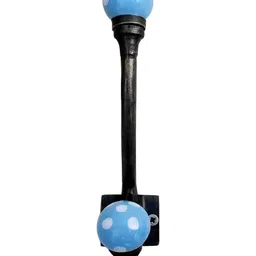 IndianShelf Blue & White Dots Printed Ceramic Wall Hook-image-69