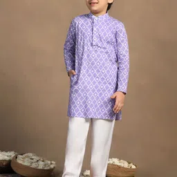 Sangria Boys Printed Kurta Set-45