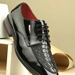Egoss Men Colourblocked Lace Up Leather Derbys-image-28