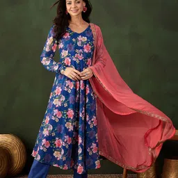 Sangria Printed Kurta, Trouser With Dupatta-26