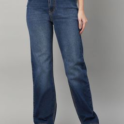 TARAMA Women Straight Fit High-Rise Light Fade Stretchable Jeans-image-99