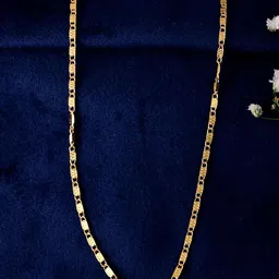 DIVASTRI Gold-Plated Stainless Steel Biscuit Shaped Chain-image-5