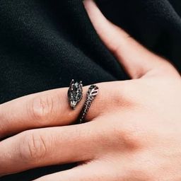 Zoey Silver Plated Dragon Finger Ring-43