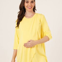 angloindu Round-Neck Overlap Maternity T-shirt-picture-2