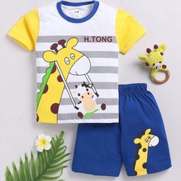 LITTLE NINJA Boys Printed T-shirt with Shorts-image-76