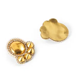 corsica DressBerry Gold-Plated Artificial Stones & Pearls Beaded Circular Shaped Studs image 2