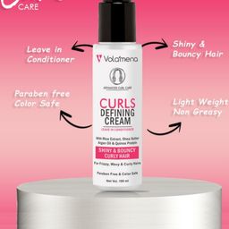 Volamena Curls Defining Cream For Shiny & Bouncy Curly Hair 100 ml image 4