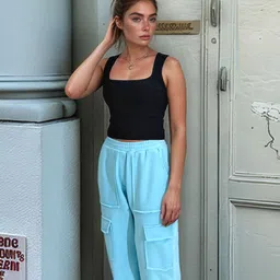 Stylecast X Hersheinbox Pure Cotton Square Neck Crop Fitted Top-image-80