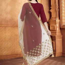 Moda Rapido Embroidered Dupatta With Mirror Work image 3