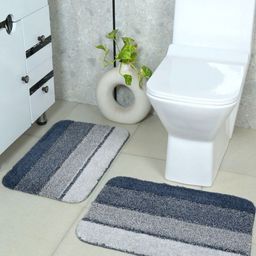Saral Home Blue & Grey 2 Pieces Anti Slip Bath Rug-image-6