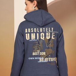 R.Code by The Roadster Life Co. Women Typography Printed Hooded Sweatshirt-picture-26