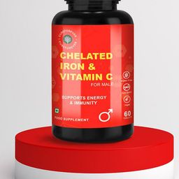CureForever Chelated Iron & Vitamin C Tablets For Energy - 60 Tablets-46