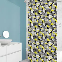 ArtzFolio Black and White Abstract Printed Waterproof Shower Curtain-16