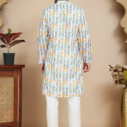 Anouk Rustic Abstract Printed Band Collar Straight Kurta With Pyjamas image 2