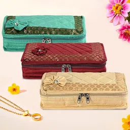 Kuber Industries Maroon & Green 3 Pieces Jewellery Organisers-image-75