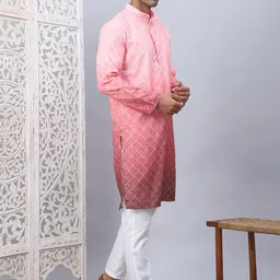 Jompers Men Floral Printed Regular Sequinned Kurta with Pyjamas image 4