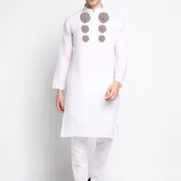 PulseIQ Men Ethnic Motifs Printed Mandarin Collar Kurta with Pyjamas-picture-34