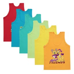 Mega style Infants Pack Of 6 Assorted Printed Basic Vest - MS-3100-P6_11-0-3M-6