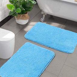 Saral Home 2Pcs Turquoise Blue 2200 GSM Anti-Skid Bath Mats-image-67