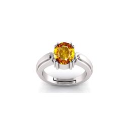 Pranjal Gems Unisex 9.25 silver Ratti 8.15 Carat Sapphire Pukhraj Gemstone Finger Ring-image-89