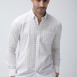 BARE BROWN Men Button-Down Collar Grid Tattersall Checked Cotton Casual Shirt-image-30