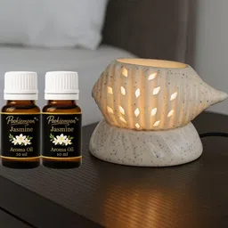 Pookiemoon Shank Ceramic Electric Aroma Diffuser With 2 Mogra Aroma Oils 10ml Each-picture-32