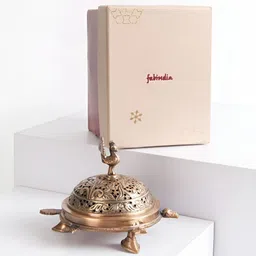 Fabindia Brown Textured Brass Dhoop Dani-picture-0