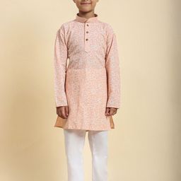 Pro-Ethic STYLE DEVELOPER Boys Ethnic Motifs Printed Regular Pure Cotton Kurta with Pyjamas-12