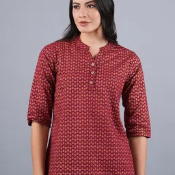 Cot'N Soft Women Floral Printed V-Neck Pure Cotton Kurti-image-34