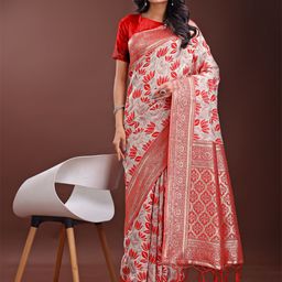 Astita Ethnic Motif Woven Design Zari Saree-image-44