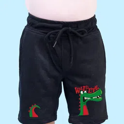 NUSYL Boys Graphic Printed Mid-Rise Regular Fit Cotton Shorts-image-48