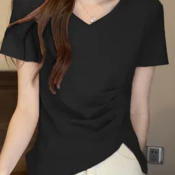 StyleCast x Revolte Women V-Neck Ruched Regular Top-image-97