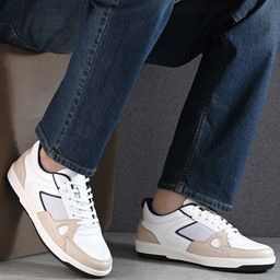 Roadster Men White & Blue Colourblocked PU Smart Casual Sneakers-picture-35