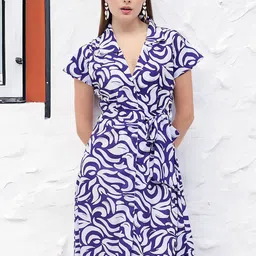 all about you Women Printed Wrap Midi Dress-picture-58