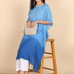 Maaesa Women Tie & Dyed Round Neck Extended Sleeves Kaftan Kurta-picture-47