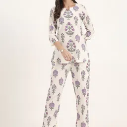 Chandbaali Printed Cotton Tunic With Trousers Co-Ords-image-8