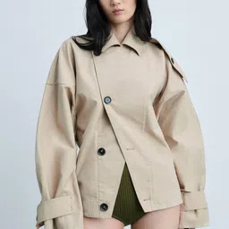 MANGO Double-Breasted Shoulder Tabs Coat-image-20