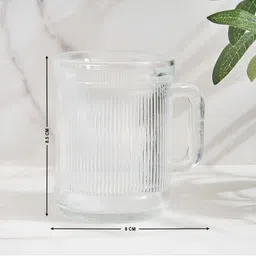 Home Centre Transparent Textured Glass Transparent Mugs Set of Cups and Mugs image 3