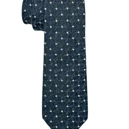 The Tie Hub Men Blue Textured Handcrafted Formal Broad Tie-image-33