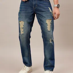 THE BEETEL HOUSE Men Narrow Tapered Fit Mid-Rise Highly Distressed Heavy Fade Jeans-picture-38