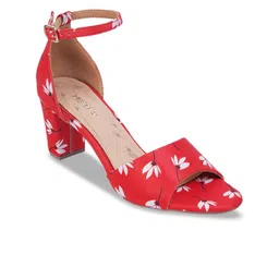 Metro Printed Block Sandals with Buckles image 2