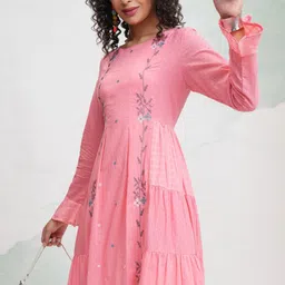 Vishudh Flared Sleeve Fit-Flare Midi Dress-image-40