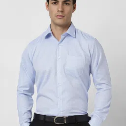Van Heusen Men Slim Fit Spread Collar Micro Checked Cotton Formal Shirt-picture-22