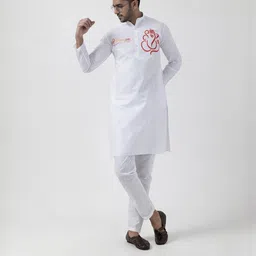 PulseIQ Men White Kurtas-picture-17